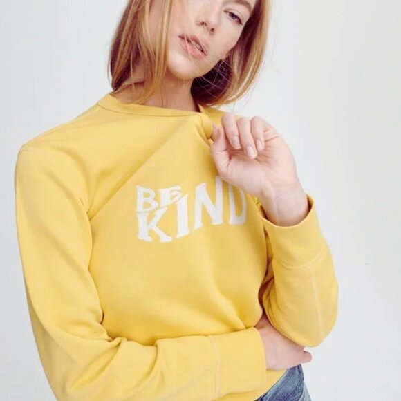 Rag & Bone Be Kind Yellow Sweatshirt Size Large - Picture 2 of 12